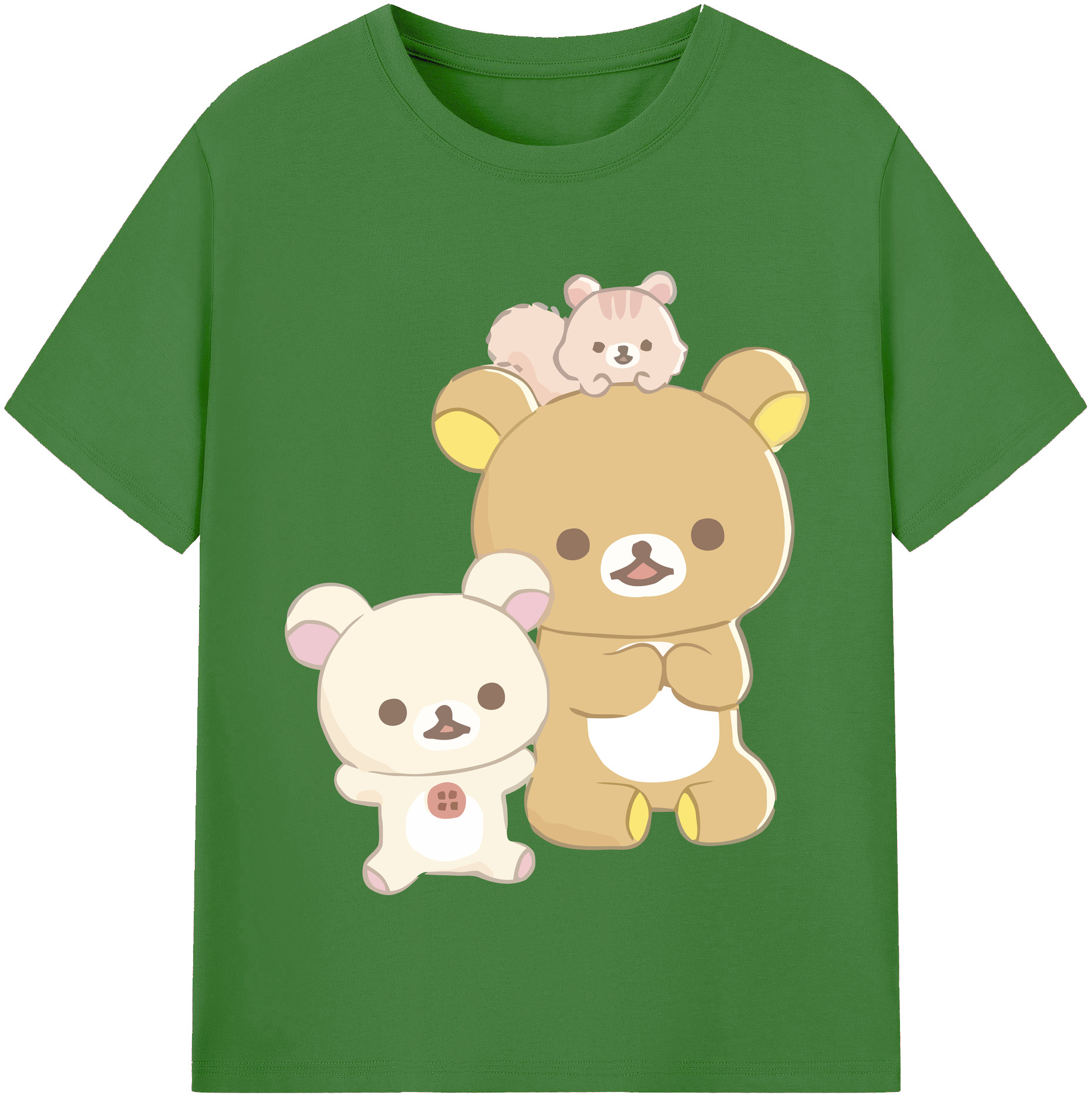 （画像用） リラックマ リラックマ キイロイトリ Rilakkuma Korilakkuma Kiiroitori レディースカジュアルプリントTシャツ（綿100％）
